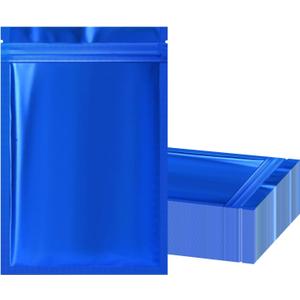 100 Pack Resealable Mylar Bag, Smell Proof Bags Resealable Packaging Supplies for Food Storage Small Business (Blue, 4" X 6")