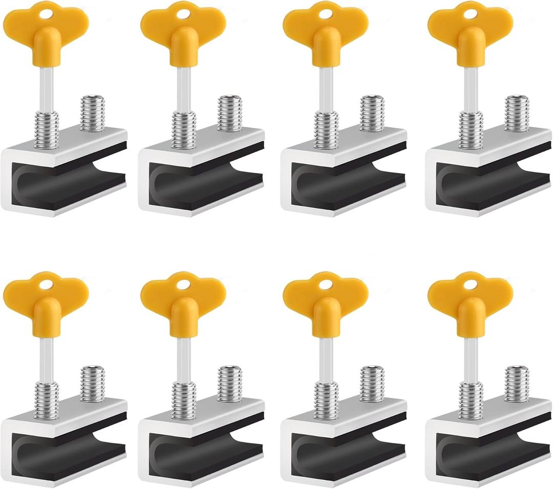 Window Locks, 8 Sets Sliding Security Window Lock with Key for Vertical & Horizontal Sliding Windows & Sliding Doors, Adjustable Window Locks Security Window Stoppers for Patio Bedroom Home and Office
