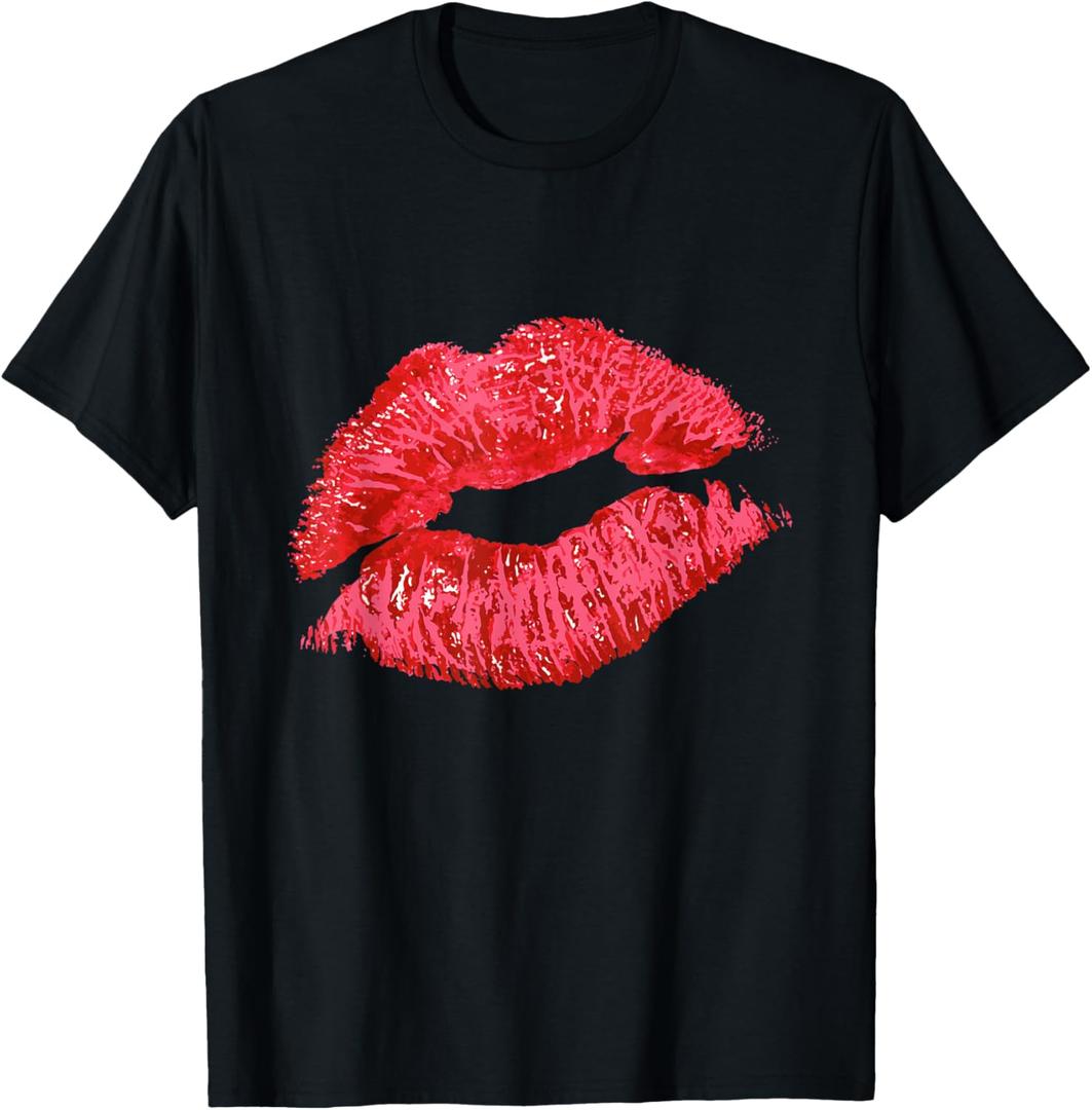 Sexy Lips Red Lipstick Kiss T-Shirt T-Shirt