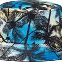Quanhaigou Unisex Sun Hats, Fashion Beach Bucket Hat for Men Women,Summer Outdoor Boonie Cap Breathable Packable M,L