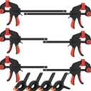 2pcs 12" and 4pcs 6" Bar Clamps and 4pcs 6" Spring Clamps for Woodworking, Quick Release F Clamp with 150lbs Load Limit
