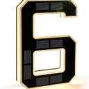 ISUNMEA 9 Inch Solar Lighted House Numbers for Outside, Light Up Waterproof LED Address Numbers Signs for Houses, Large Personalized Illuminated Exterior Modern House Numbers Light (6-Black, 9IN)