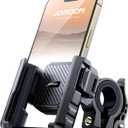 JOYROOM Motorcycle Bike Phone Holder Mount - [Not Block Camera] Bicycle Phone Holder Handlebar Cell Phone Clamp - [Silicone Wrapped] Scooter Phone Holder for iPhone Samsung 4.7''-7'' Smartphones
