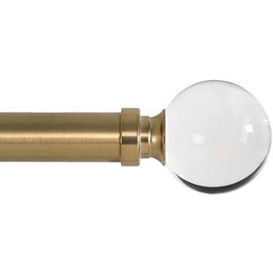 Ivilon Drapery Treatment Window Curtain Rod - Acrylic Ball 1 inch Pole. 28 to 48 Inch. Warm Gold