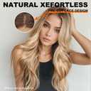 KOME Dirty Blonde Synthetic Lace Front Wig,13x4 HD Lace Layered Wave Glueless Wigs for Women Daily Use 26IN