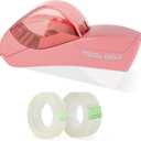 Eagle Automatic Tape Dispenser, Handheld & Portable Design, Office Tape, One-Handed Operation with Safety Blade for Office, Home, DIY or Packaging (Includes 2 Free Tapes)Flamingo Pink