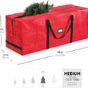 2 x Zober Christmas Tree Storage Bag - Fits 7.5 Ft Artificial Trees - Plastic, Waterproof Christmas Tree Bag For Storage Box For Xmas - Strong, Durable Handles - Label Card Slot - Red