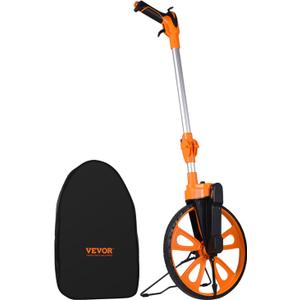 VEVOR Measuring Wheel, 12.5in Diameter Wheel, Centerline Design w/Handbrake, 39.76-20.47 in Telescoping Measure Wheel,Measurement 0-9,999m with Bag, for Lawn/Hard/Soft/Wood Road Measuring