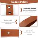 2 Pcs Cowhide Leather Whip Holster, Authentic Full Grain Belt Holder for Bullwhip, Handmade Western Style Holster Loop for Horse Riding, Costume and Daily Use, Brown