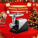 ALTRA LIFE #8 Meat Grinder, [3200W Max] Electric Heavy Duty Sausage Stuff with 2 Stainless Steel Blades and 3 Grinding Plates, Sausage Tube & Kibbe Kit, for Commercial & Home Use