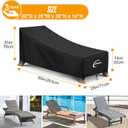 Kipiea Waterproof Patio Lounge Chair Covers for Outdoor Furniture, Heavy Duty Outdoor Chaise Lounge Cover with Anti UV and No Tears, No Fading (80"D x 28"W x 30"H)