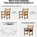 Dmsky Patio Chair Cushion,19 x 19 x 3.7 Inch Outdoor Chair Cushions for Patio Furniture,Waterproof Seat Cushions with Ties, Garden Sofa Couch Chair Pads with Handle Set of 2(Gray)