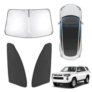 Karltys 3PCS Windshield Sun Shade for 2018-2024 Chevy Equinox, Thickened Reflective Front and Side Window Sunshade Custom Fit Equinox, Foldable Sun Visor Cover Protector Blocks Heat UV Rays
