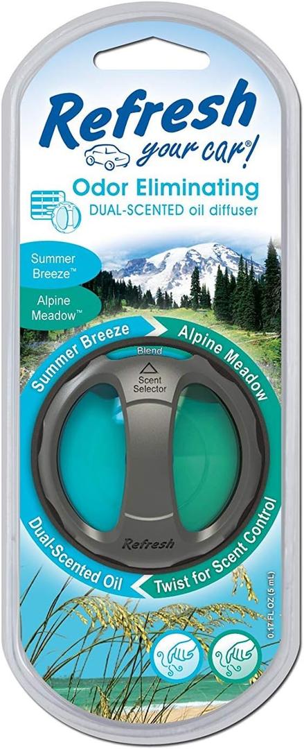 Refresh Your Car! E300864804 Dual Scent Diffuser, Alpine Meadow/Summer Breeze