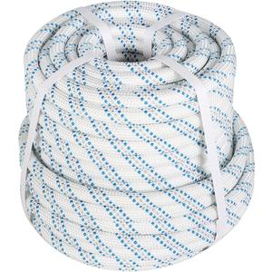 3/4 Inch x 150 Feet Braid Polyester Rope, Arborist Bull Rope for Tying Goods, Rigging, Swing (White/Gray/Blue)