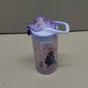 Zak Designs Disney Frozen Sage Kids Water Bottle For School or Travel, 16oz Durable Plastic Water Bottle With Straw, Handle, and Leak-Proof, Pop-Up Spout Cover (Anna, Elsa, Olaf)
