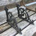 4 Pack Heavy Duty Wall Shelf Bracket, Antique Style Cast Iron Brackets, Garden Braces Rustic Shelf Bracket Black, Hardware Included