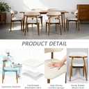 Modern Upholstered Dining Chairs, Beige Fabric Seat with Wooden Legs, Contemporary Kitchen Side Chairs, Set of 2