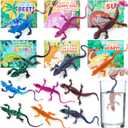 JOYIN 24 Pcs Valentine's Day Gift Cards with Color Changing Lizard Toys, Heat-sensitive Color-changing Lizard Figure, Valentines Day Gifts for Kids Classroom Exchange Goodie Bag Stuffers Party Favor