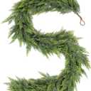WBHome Real Touch Juniper Garland for Christmas Holiday Seasonal Outdoor/Indoor Home Decor, 6FT Long