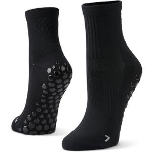 Sof Sole Half Crew Nylon Non Slip Grip Socks - Great For Pilates, Team Sports, And Hospital Barre Socks - For Men and Women