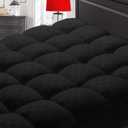Mattress Topper Queen,Extra Thick Mattress Pad Cover for Back Pain,Cooling Mattress Protector with 8-21 Inch Deep Pocket,Overfilled Down Alternative Filling,Black