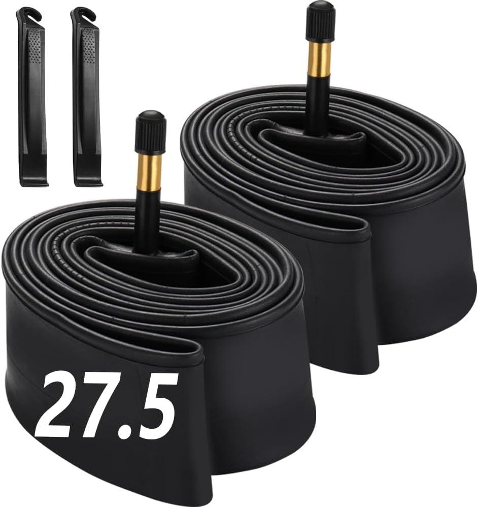 27.5x2.125/27.5x2.25/27.5x2.3/27.5x2.35 inch Bike Tube with AV48mm Schrader Valve Mountain Bike Inner Tubes Premium Butyl Rubber Bicycle Tube 2 Pack 27.5 inchE-Bike Tube