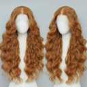 13x4 Synthetic Lace Front Wigs Pre Plucked 26 Inch Long Wavy Ginger Wigs For Black Women 100% Futura Premium HD Lace Wig Ready to Wear Beginner Friendly Daily Party Use
