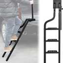 42" Universal Pickup Truck Tailgate Ladder with Handrail, Foldable Heavy Durty Metal Wide Pedals Tailgate Ladder Step Pickup Truck Accessories, Capacity 600 lbs, for F150/Ram 1500...