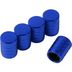 10 x Blue Anodized Aluminum Tire Valve Stem Caps with Plastic Inner Sleeve, Corrosion Resistant. Universal Valve Caps for Cars, Trucks, Motorcycles, Pack of 5