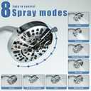 Chrome 2 Handle Shower faucet Set with 8 Mode Shower Head, Two Handles Bathroom Shower Faucet Trim Kit with Brass Rough-in Valve, Wall Mounted