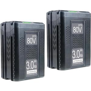 DTK 2 Packs Replacement for Greenworks 80V Battery 3000mAh GBA80200 GBA80250 GBA80400 GBA80500 Compatible with Cordless Power Tools