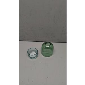 47th & Main Cloche and Dish Votive/Tealight Candleholder, 4" Dia x 4" H, Green