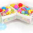 KPH bath toy storage Say goodbye to the chaos of bath toys -3 compartments for bath toy holders keep your bathtub tidy, and bath toy organizers keep children's bath toys organized!