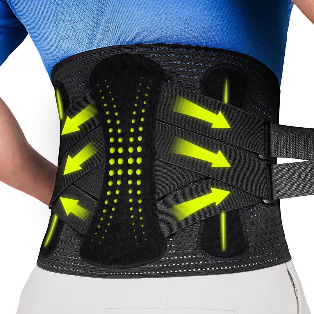 aoFIT Back Brace for Lower Back Pain Relief with 360-Degree Biochemical Hug Support, Back Support Belt for Men and Women, Soft Breathable Fabric Lumbar Support for Herniated Disc, Sciatica XL, X-Large