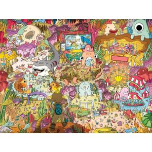 Lucky Puzzles 'Giggles Under The Sea' | 500 Piece Jigsaw Puzzle | Colorful Underwater Scene with Whimsical Sea Creatures | Family Fun | Unique Brain Teaser