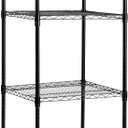 HollyHOME 4 Shelves Adjustable Steel Wire Shelving Rack, Metal Heavy Duty Storage Shelf, Bathroom Storage Tower Kitchen Shelving, 6060CM