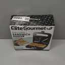 Elite Gourmet ESM2207XSS Sandwich Panini Maker Grilled Cheese, Machine Tuna Melt Omelets Non-stick Cooking Surface, 2 Slice, 750 Watts, Stainless Steel