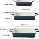 KOOV Bakeware Set, Ceramic Baking Dish, Rectangular Baking Pans Set, Casserole Dish for Cooking, Cake Dinner, Kitchen, Wrapping Upgrade, 12 x 8.5 Inches, 3-Piece (Gradient Blue)