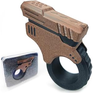 Fidget  Slider,  3D Printed  Fidget Toy Stress Relief Relax EDC Gyro Finger Toy Ring Fingertip Textured Fidget Spinner Flip ASMR ADHD 3+ (Sand Due Gold)