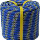 Double Braided Arborist Rope - 1/2 Inch x 150 Feet Polyester Rope - High Strength Climbing Rope for Tree Work, Halyard, Sailing (Blue)