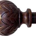Hermosa 26-48 Inch Adjustable Curtain Rod Set, 5/8 Inch Diameter in Walnut