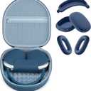 3 in 1 Silicone Cover and Case for Apple Airpods Max Headphones, AirPods Max Hard Case and Anti-Scratch Ear Pad Case/Ear Cups/Headband Covers Accessories (Blue)