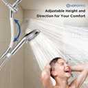 Dual Filtered Handheld Shower Heads Combo, HOPOPRO 15-Mode High Pressure Rainfall Showerheads Combo Set with Filter, for Hard Water, Removes Chlorine, Improves Skin Hair Condition, Modern Chrome