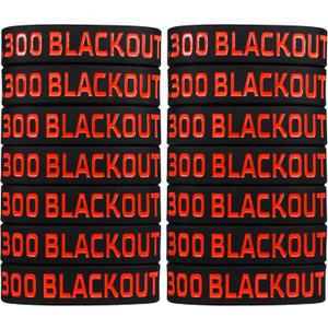 Mag-Mark 300 Blackout Magazine Marking Band (7 Pack / 14 Pack - Black/Red) Premium Single-Sided Large Font Caliber Identification Grip Bands