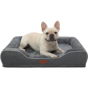 Orthopedic Cooling Dog Bed for Medium Sized Dogs Up to 30 Lbs, 28"x23"x6" Memory Foam Pet Bed with Egg-Crate Foam,Waterproof Removable Washable Cover,Anti-Slip Bottom, Relieves Joint Pain,Dark Grey