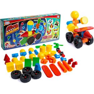 POPULAR PLAYTHINGS Mag Builder Building Set, Magnetic Vehicle Toy for Kids Imagination and Creative Play, Crazy Shapes Gift for Children - 40 Pieces