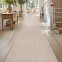 Color&Geometry Front Door Mat Indoor 26"x95", Ultra Non Slip Rubber Backed Dirt Trapper, Low Profile Thin washable, Easy Clean Entry Entryway Rug Door Mat Indoor Entrance, Khaki (Rolled-up NO Creases)