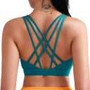 RUNNING GIRL Sports Bras for Women, Medium-High Impact Running Strappy Sports Bra with Removable Pads Size M