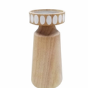 Wood small wood candle holder 8 in